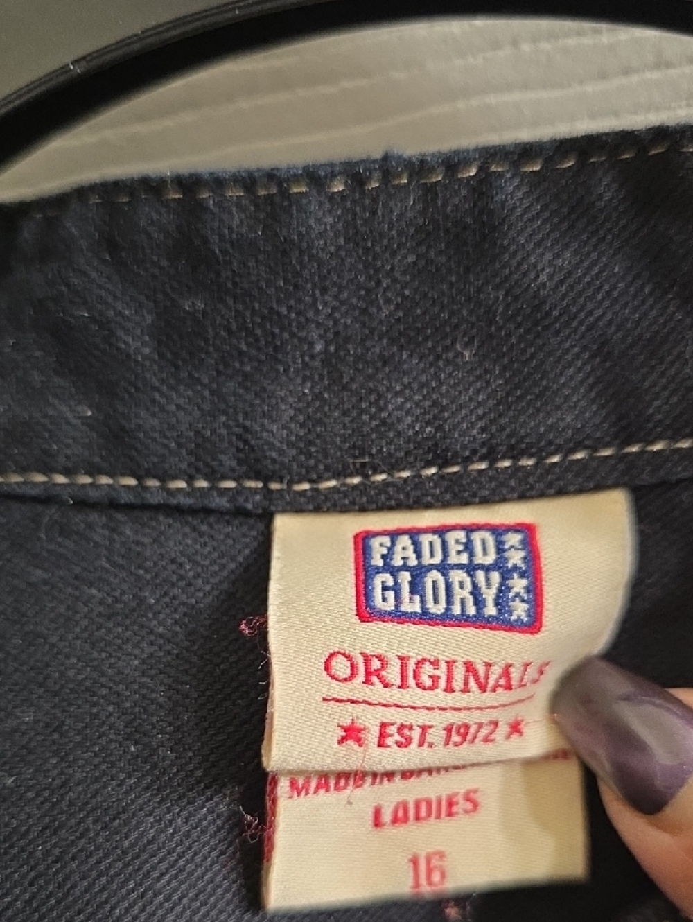 Vintage Faded Glory Black Jean Jacket with Contrast Stitching - Picture 3 of 8